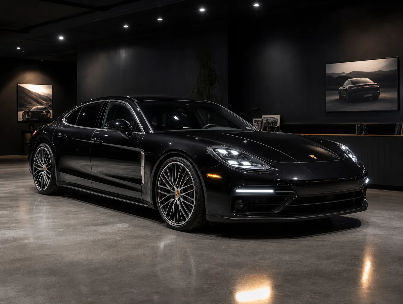 Dark graphite customized high-output sport sedan